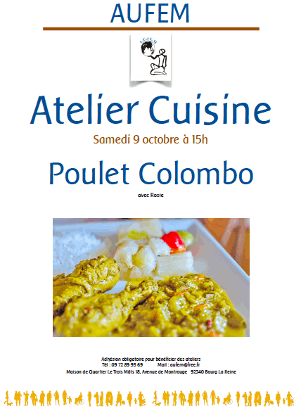 Affiche atelier cuisine